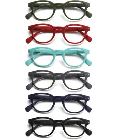 Cojwis 6 Pack Reading Glasses - Ultra Clear Crystal Spring Hinges Matte Finish 6 Colors for Women - Stylish & Comfortable Eyewear - Buy Online on GoSupps.com