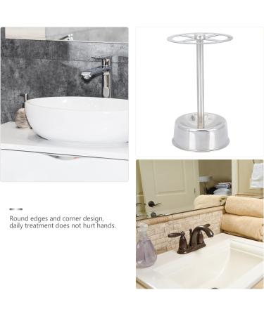 Stainless Steel Divided Toothbrush Toothpaste Holder Stand - Bathroom Vanity Organizer for Toothbrush, Razor, Makeup Brushes - Buy Online on GoSupps.com
