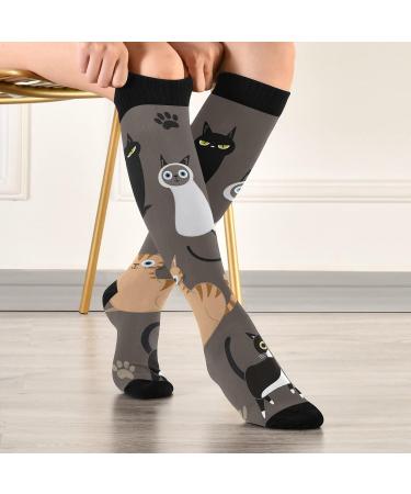 Xigua Cute Cats Compression Socks for Women & Men - Ideal for Running Medical Travel & Cycling | Improve Circulation - Buy Online on GoSupps.com