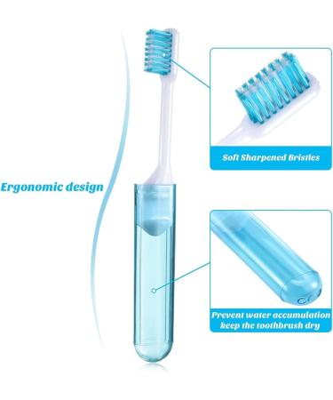 Foldable Travel Toothbrush Set - 4 Mini Soft Bristle Portable Manual Toothbrushes for Adults & Kids - Ideal for Travel - Buy Online on GoSupps.com