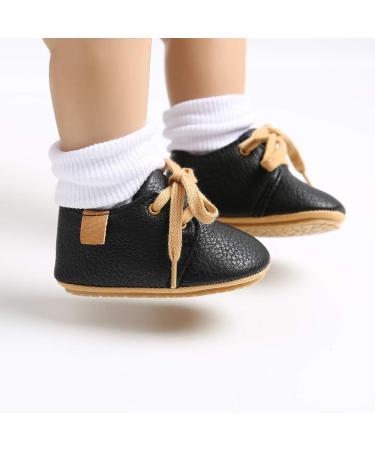 Sonsage Infant Oxford Shoes | Baby Boys Girls Lace-Up Trainer Sneakers 12-18 months (Black) - Buy Online on GoSupps.com