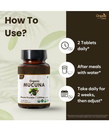 ORGANIC SPREE Brahmi & Mucuna Supplement 120 Tablets Each USDA Organic Bacopa Monnieri & Mucuna Pruriens - Buy Online on GoSupps.com