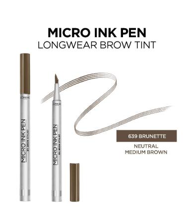 L'Oreal Paris Micro Ink Brow Stylist Pen - Longwear Brow Tint, Brunette, 0.033 fl oz - Buy Online on GoSupps.com