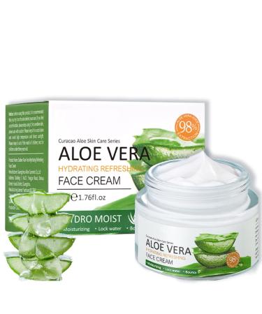 98% Aloe Vera Face Cream Moisturiser Face Women Aloe Vera Hydrating Face Moisturiser For All Skin Types Face Cream for Women for Moisturising Anti-Wrinkle and Nourishing Face