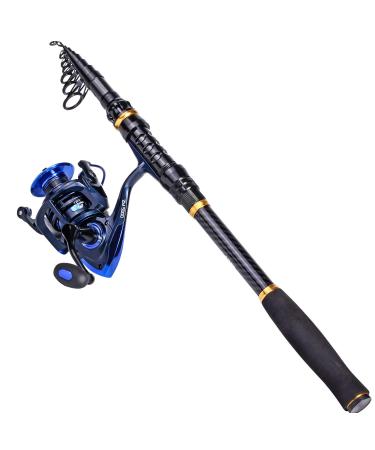 TROUTBOY Fishing Rod and Reel Combos Carbon Fiber Telescopic Fishing Pole with Reel Combo Kit for Outdoor Travel Saltwater Freshwater Fishing 2.7M/8.86FT Rod+ZM3000 Reel Fishing Rod & Reel Combo