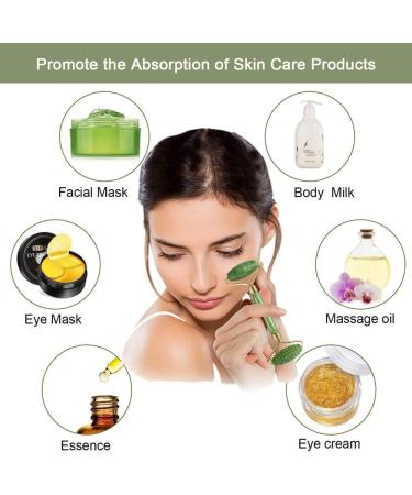 Rose Quartz & Jade Roller Set | Facial Massage Tools for Eye Swelling Skin Tightening & Natural Beauty - Perfect Gift for Women - Buy Online on GoSupps.com