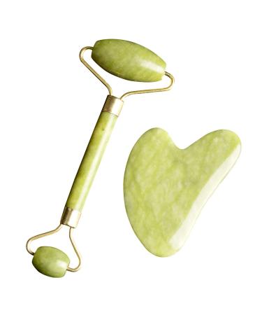 Jade Roller Gua Sha Facial Tools Set - Beauty Skin Care Face Roller Massager Muscle Relaxing Relieve Wrinkles Skin Care Tools for Face Body Eyes Neck Skin Tightening Routine(M1)