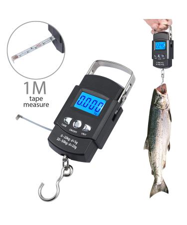 Kinstecks 50kg Fish Scale - Portable Electronic Scale with Illuminated LCD Measurement Tape for Fishing Hunting and Kitchen Use - Buy Online on GoSupps.com
