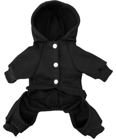 Shop Izefia Dog Hoodie - Warm Fleece Jumpsuit with Pocket for Small Medium & Large Dogs & Cats - Winter Sweatshirt in Black - Buy Online on GoSupps.com