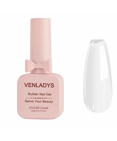 VENLADYS 6 in1 Nail oil Basic Nail Clear 10ml Enhancement Builder functions Hard Gel Construction Extension Reinforce Strong Base Nail Gel Top Coat Gel Nail Glue