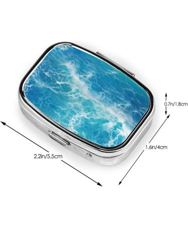 Tropical Ocean Beach Theme 2 Compartment Pill Case | Cute Travel Pill Box & Organizer for Purse | Perfect Gift - Buy Online on GoSupps.com