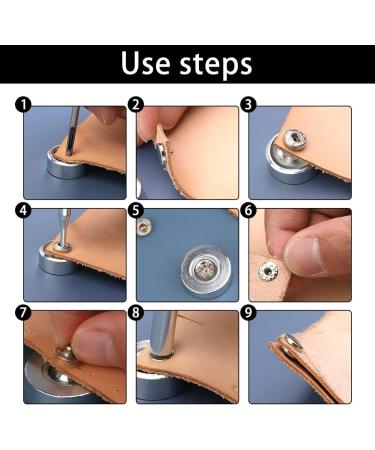 50 Sets 10mm Silver Metal Snap Fasteners Kit with Installation Tools - Perfect for Sewing, Clothing, Bracelets, Jackets, Bags, Belts & DIY Crafts - Buy Online on GoSupps.com