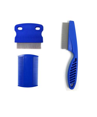 3 Pcs Flea Tear Stain Remover Comb Pet Dogs Cats Grooming Tool Stainless Steel Safe Metal Teeth Removal Fleas Flea Eggs and Debris- Suitable For Dogs and Cats