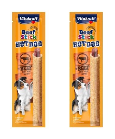Vita power Beef Stick Hot Dog with beef Hundeleckerli for pampering and rewarding in freshly sealed tear -off pack (1x 1 piece) (pack with 2) 30 g (2 pack)