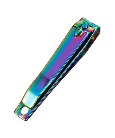 SVAASA Nail Clippers Stainless Steel Rainbow Colorful Nail Clippers Dead Skin Finger Nails Anti-Splash Trimmers Nail Cutter DIY Manicure Tool