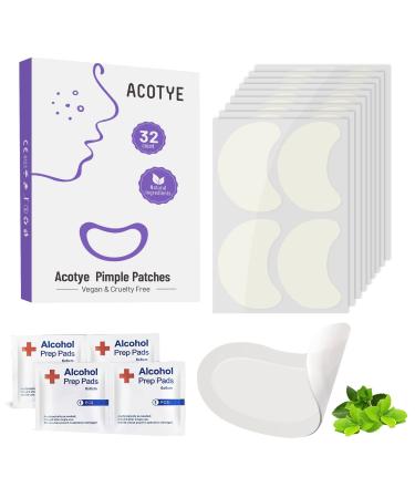 ACOTYE Spot Patches 32pcs Large Pimple Patches with Tea Tree Oil Salicylic Acid and Niacinamide for Large Hydrocolloid Acne pimples on Chin Cheeks back (M 32) M 32.0
