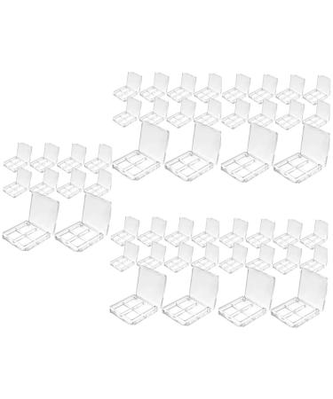 Housoutil 50 Pcs Boxes Eye Shadow Box Highlighters Makeup Containers Diy Eyeshadow Sub Plate Cosmetic Sample 6x6cmx5pcs Transparentx5pcs