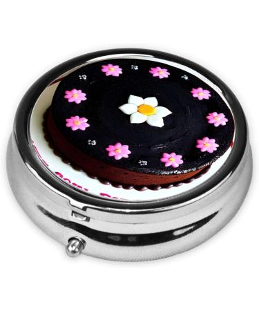 Buy Black Chocolate Cakeround Pill Box | 3 Compartment Portable Travel Organizer - International Shipping - Buy Online on GoSupps.com