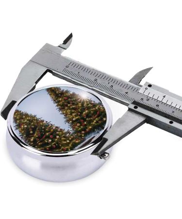 Christmas Trees Mini Round Pill Box | 3 Compartment Travel Organizer | Portable Medicine Case for Home & Office - Buy Online on GoSupps.com