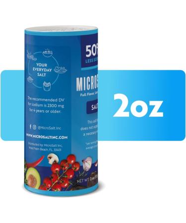 Microsalt 40% Less Sodium Salt Regular Salt Substitute Seasoning Salt for Snacks Full Flavor Less Sodium (2 x 60 g.) - Buy Online on GoSupps.com