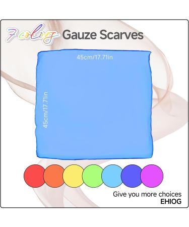 EHIOG 7-Piece Colorful Chiffon Towel Set for Dancing & Decorations | 45x45cm Sensory Accessories for Girls' Parties - Buy Online on GoSupps.com