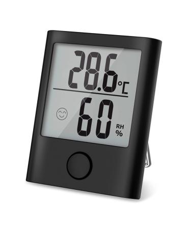 Baldr hygrometer inside digital thermometer inside for indoor climate control climate monitor high accuracy for baby room living room office black