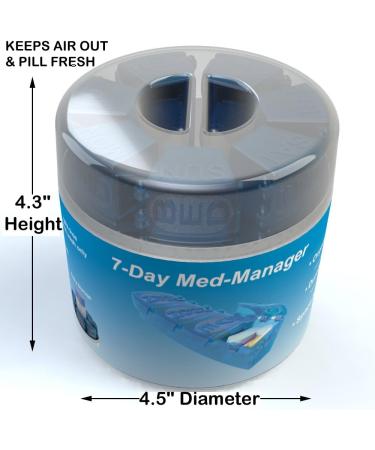 4Thought Large Pill Organizer - 7 Day Durable Med Manager & Countertop Pill Planner | International Shipping Available - Buy Online on GoSupps.com