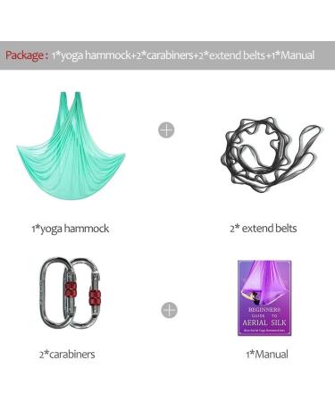 Aerial Yoga Hammock Set 5M x 2.8M | 5.5 Yards Silk Swing with 2000 Ibs Load - Blue | Includes Daisy Chain & Pose Guide | Aerial Pilates Equipment - Buy Online on GoSupps.com