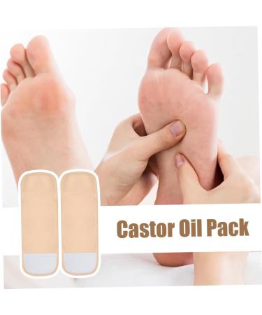 Muzrunq Foot Castor Oil Pack 2pcs Reusable Castor Oil Compress Powders Reusable Rigid Oil Wrap Soft Fabric Compress Oil Pads for f - Buy Online on GoSupps.com
