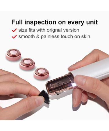 4Pcs Facial Hair Remover Replacement Heads - Painless Epilator Blades for Women - Gold Rose - Includes Cleaning Brush - Buy Online on GoSupps.com