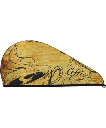 Coffee Vintage Microfiber Hair Towel - Soft Super Absorbent Quick Dry Wrap for Long Curly & Thick Hair - Buy Online on GoSupps.com