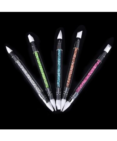 FRCOLOR Silicone Head Nail Pen Nail Art Carving Nail Tool Nail Brush With Diamond medium Pink - Buy Online on GoSupps.com