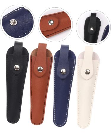 4-Part Shear Set - Black Scissors Tool with Leather Protection & Storage Cover | PU Sheath for Kids - 15x4.3cm - Buy Online on GoSupps.com