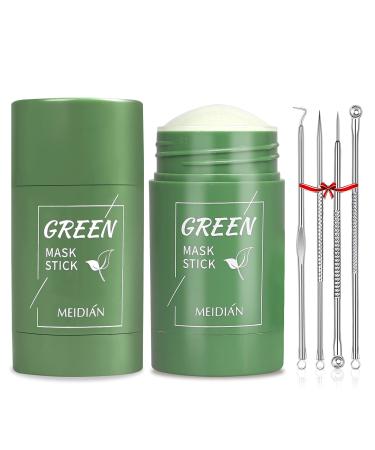 fenshine 2 Pack Green Tea Purifying Clay Stick Mask Green Tea Cleansing Mask Blackhead Remover Face Moisturizes Oil Control Deep Clean Pore for All Skin Types Men Women