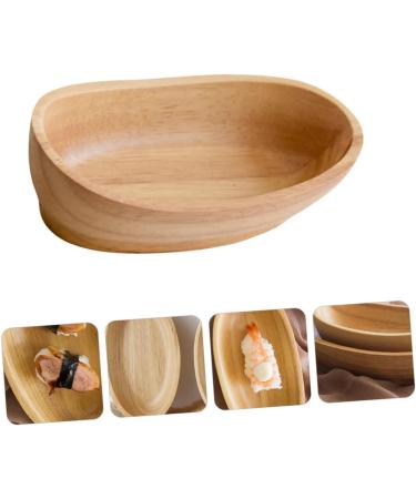 Zerodeko Boat Shaped Sushi Plate Wood Tray Wooden Tray Jewelry Tray Mini Foods Food Plate Dessert Plate Snack 20X11.5X4.5CM Assorted Color - Buy Online on GoSupps.com