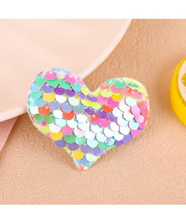 30 Heart Shaped Sequin Hairpins - Valentine's Day Glitter Hair Clips for Girls - Buy Online on GoSupps.com
