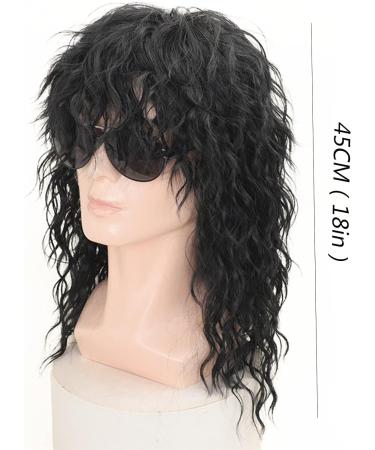 Small Hair Combs Black Wig Halloween Costume Male Wig Punk Curly Long Wig Women Curly Black One Size - Buy Online on GoSupps.com