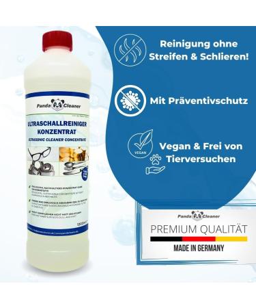 Pandaclean Organic Ultrasound Cleaner Concentrate - 1L for Glasses Jewelry Dentures Watches & More | Universal Device Cleaner (V2 Improved Recipe) - Buy Online on GoSupps.com