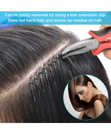 100 PCS Silicone Beads Hair Extension Kit - Micro Rings Hook Needle Pulling Loop & Plier Tool - Perfect for DIY Hair Extensions - Buy Online on GoSupps.com