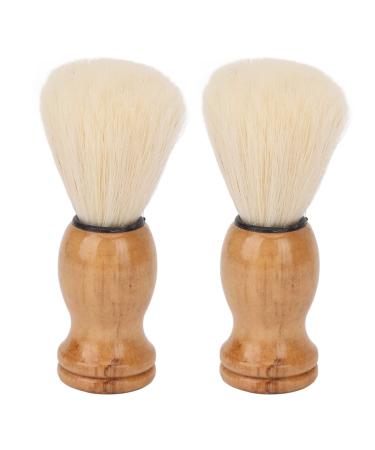 2-part shaving brush synthetic soft bristles men's rasier brush wooden handle easy to clean and dry quickly bare cleaning brush