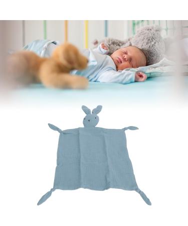 Bunny Lovey Blanket - Teething Relief Double Layer Cotton Muslin Security Blanket in Blue | Shop Internationally - Buy Online on GoSupps.com