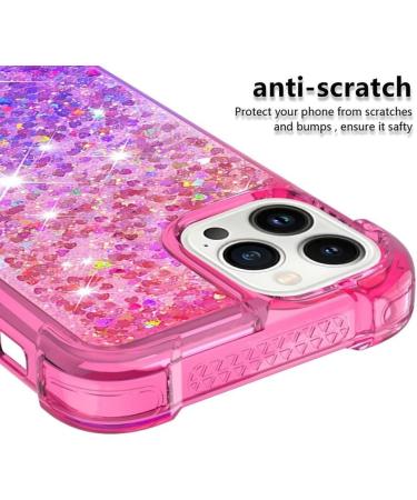 Buy Tivenfezk Nadoli Glitter Liquid Case for iPhone 15 Pro Max - Silicone Shockproof Gradient Shell in Pink & Purple | International Shipping - Buy Online on GoSupps.com
