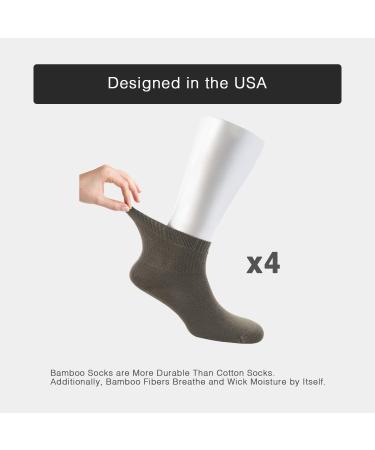 Cosyfeel Diabetic Ankle Socks for Women - 4 Pairs, Bamboo, Seamless Toe, Non-binding Top, Soft and Cozy Neuropathy Socks - Army Green, Size Large - Buy Online on GoSupps.com