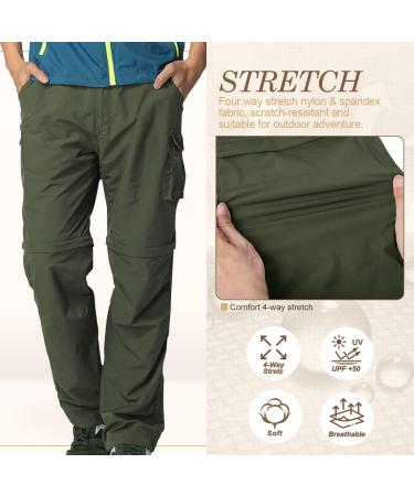 Men's Quick Dry Convertible Hiking Fishing Pants - Army Green 38 - Buy Online on GoSupps.com