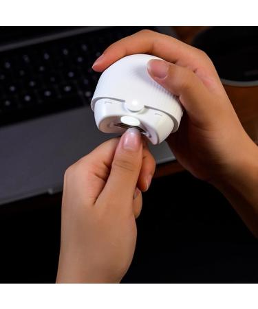 Electric Nail Clipper - Automatic Compact Nail Trimming | Rechargeable Safety Fingernail Scraps Trimmer | Hygienic Electric Nail Cutter | Safe Electric Manicure Tool for Kids and Adults White - Buy Online on GoSupps.com