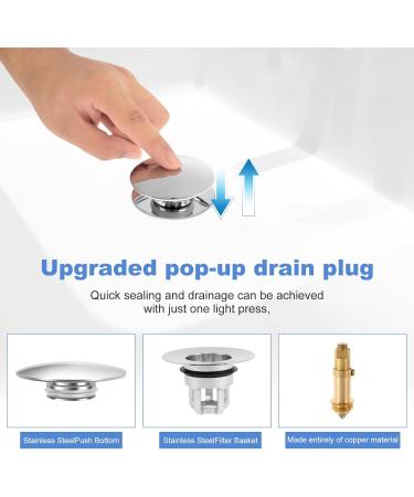 Abizarch Bathroom Sink Stopper Pop Up Sink Drain Strainer Universal Pop Up Sink Drain Stopper for 40mm Drain Holes Copper Practical Sink Drain Filter Basin Drain Strainer for Home ZHAZHAMO - Buy Online on GoSupps.com