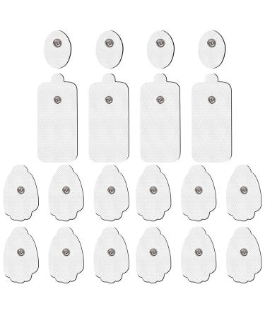 20 Pack TENS Unit Replacement Pads Reuse More Than 35 Times, Snap Electrode Pads for Tens Unit with Standard 3.5mm snap-on connector, Compatible with Belifu TENS 20 Piece Set