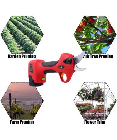 Professional Cordless Electric Pruning Shears 25Mm (1.0 Inch) Cutting Diameter 2PCS Backup Rechargeable 2Ah Lithium Battery Powered Tree Branch Pruner (Red) - Buy Online on GoSupps.com