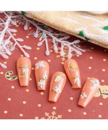 3D Embossed Christmas Nail Art Stickers Decals 5 Sheets 5D Self-Adhesive Cute Bear Snowflakes Snowman Heart Pink Hat Nail Supplies Nail Art Design Decoration Accessories - Buy Online on GoSupps.com