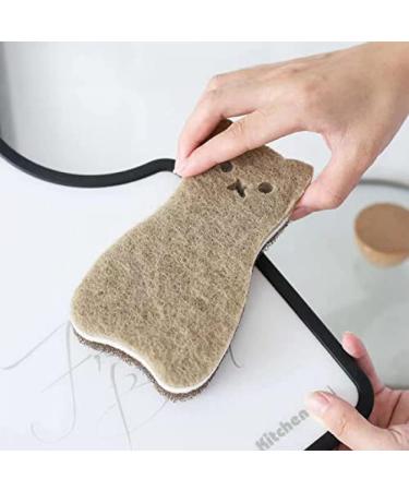 Dishwashing Sponge Scrub Sponge Multifunctional Cartoon Cleaning Sponge Cute Cat Kitchen Sponges Dish Scrubber Home Dishes Washing Cleaning Tool - Buy Online on GoSupps.com